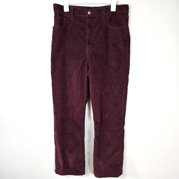 Levi's Rib Cage Straight Ankle Corduroy Pants Women's 32 Red Casual Festival - Picture 1 of 9